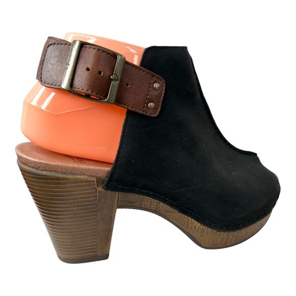 DANSKO Reggie Peep Toe Slingback Sandal in Black Milled Nubuck Womens Size EU 40 - Picture 3 of 14